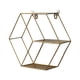 thumbnail image 1 of Estante de almacenamiento para decoración de pared con diseño hexagonal (dorado), 1 of 5
