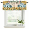 thumbnail image 2 of 2 Pack Valances for Windows, Sunflowers Trucks Window Valances for Living Room/Bedroom/Bathroom, Spring Farmhouse Eucalyptus Orange Plaid Light Filtering Kitchen Curtain Valance 54"W x18" L, 2 of 9