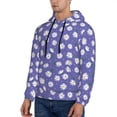 thumbnail image 3 of Kdxio Daisies Flowers Print Mens Casual Hooded Collar Drawstring Hoodies Pullover Sweatshirts Casual Long Sleeve Shirts-XX-Large, 3 of 7