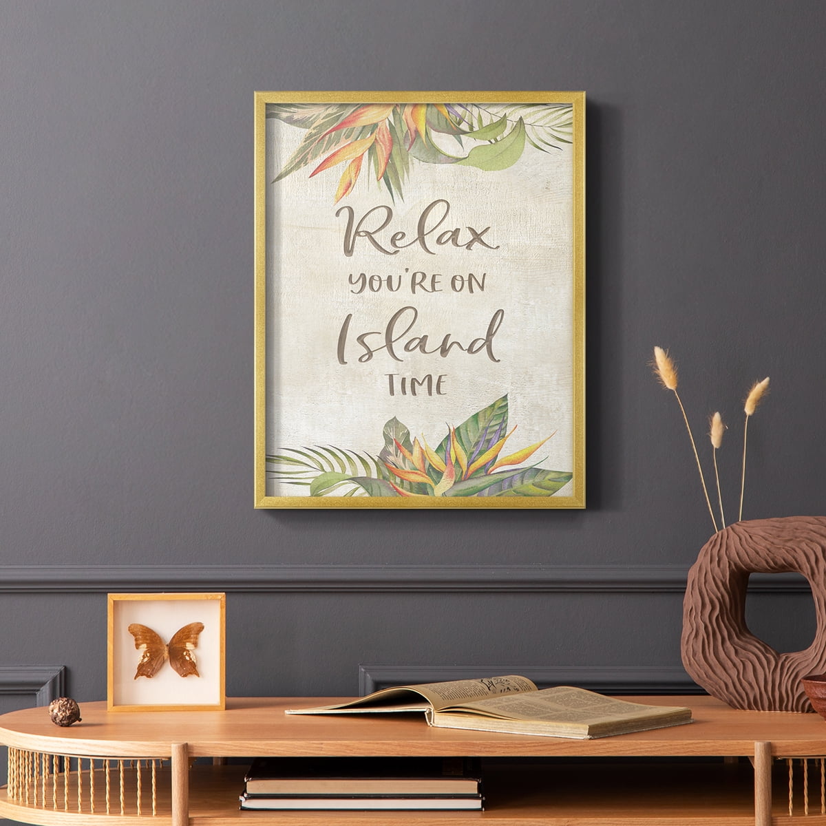 You're On Island Time Framed Print - Solid Wood in Single Picture Frame Solid Wood 2 Framed Print