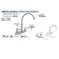 thumbnail image 2 of Llave Mezcladora Fregadero O Tarja Cocina Cromado Derby, 2 of 4
