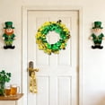 thumbnail image 4 of Japceit St. Patrick's Day Ribbon Wreath, Trefoil Clover Wreath with Floral Shape, Irish Holiday Tabletop Candleholder Wreath for Door, Wall, Party Decor, 4 of 6