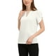 thumbnail image 4 of Blusa Casual de Cuello en V con Corte y Mangas Desgarradas INSPIRE CHIC para Mujeres Talla XS Blanca, 4 of 7