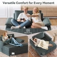 thumbnail image 3 of Chaise Lounge Sofa Bed Indoor, 60" Extra Wide Plush Corduroy Sleeper Chair, Boneless Couch Sofa, Modern Lounge Chair for Living Room, Bedroom, No Assembly, 3 of 9