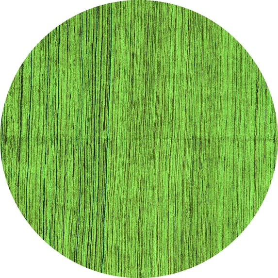 Ahgly Company Indoor Round Abstract Green Modern Area Rugs, 5' Round