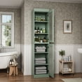 thumbnail image 2 of 100% Solid Wood 16.5" Bathroom Cabinet with Frosted Glass Doors and Adjustable Shelves, 2 of 5