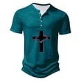 thumbnail image 1 of Shirts for Men Mens Printing Button Casual Short Sleeve Round-Neck Blouses Shirts, 1 of 1