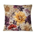 thumbnail image 3 of Designart "Sunshine in Purple and Yellow Flower Garden" Botanical Printed Throw Pillow, 3 of 5