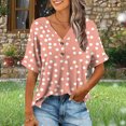 thumbnail image 2 of GERsome Womens Short Sleeve T-Shirts, Button Down Crew Neck Floral Shirts Summer Loose Fit Business Casual Dressy Work Shirts, Sizes S-2XL, 2 of 6