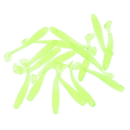16x Worm Fishing Lures Soft Crank Baits T-tail Fish Tackle Lures 5cm Yellow