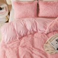 thumbnail image 2 of Luxury Fuzzy Duvet Cover Set Queen Size 3 Pieces Pink Fluffy Comforter Cover Set for Queen Bed Shaggy and Plush Soft Bedding Duvet Covers (Pink, Queen), 2 of 15