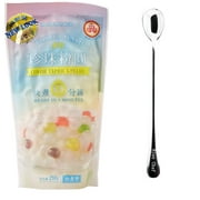 NineChef Bundle - Multi color Tapioca Pearl Gluten Free for Gourmet Boba Bubble Tea 250g/8.8 oz (Multi-colored) + 1 NineChef Spoon