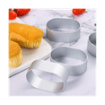 thumbnail image 2 of 10Pcs Cheese Molds Aluminium Alloy Oval Cheese Mold Mousse Bread Cake Molds with 100Pcs Liner Paper Baking Tool, 2 of 5
