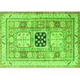 thumbnail image 1 of Ahgly Company Indoor Rectangle Geometric Green Traditional Area Rugs, 2' x 5', 1 of 1