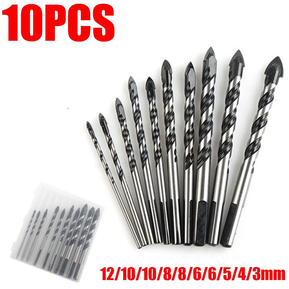 Masonry Drill Bits Set 11PCS, Concrete Drill Bit Set for Glass, Tile,  Brick, Cement, Concrete, Plastic, Cinder Block, Wood etc with Industrial  Strength Carbide Tip, 1/8-1/2 by amoolo - Yahoo Shopping