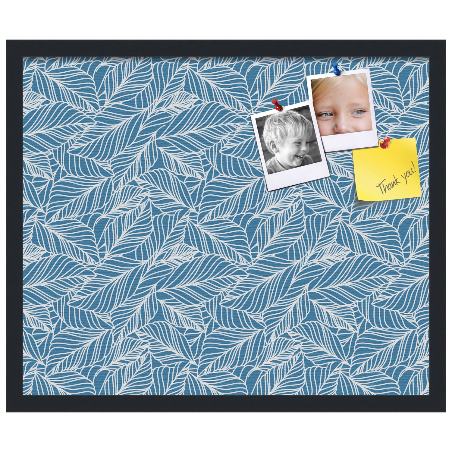 PinPix 24x20 Custom Cork Bulletin Board Navy White Poster Board Has a Fabric Style Canvas Finish, Framed in Navy White, by ArtToFrames (PinPix-1873)