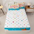 thumbnail image 4 of jejeloiu Cute Hello Summer Zipper Twin Comforter Sets with Fitted Sheet and 2 Pillowcases For Girls,Beach Starfish Print Zipper Bedding Set,Blue Beige,Polkadot Reversible,4-Piece, 4 of 7