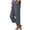Gray, variant on Womens Capri Pants Summer Cropped Pants Straight Leg Pull On Elastic Waist Button Hem Side Slit with Pockets for Daily Wear Travel,Wine,S