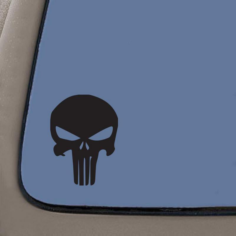 Classic Skull Punisher door Vinyl Decal 18"x 16"  Fits Jeep Dodge Chevy 2