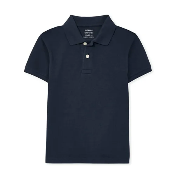 Unizone Uniforms Polo à Manches Courtes pour Garçon (X - Grand, Bleu Marine)