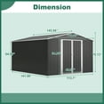 thumbnail image 6 of Mulinsonfly 10x12 FT Outdoor Storage Shed – Lockable Double Doors, Aluminum Frame, Weatherproof for Garden, Backyard, Patio, and Equipment Storage, 6 of 9