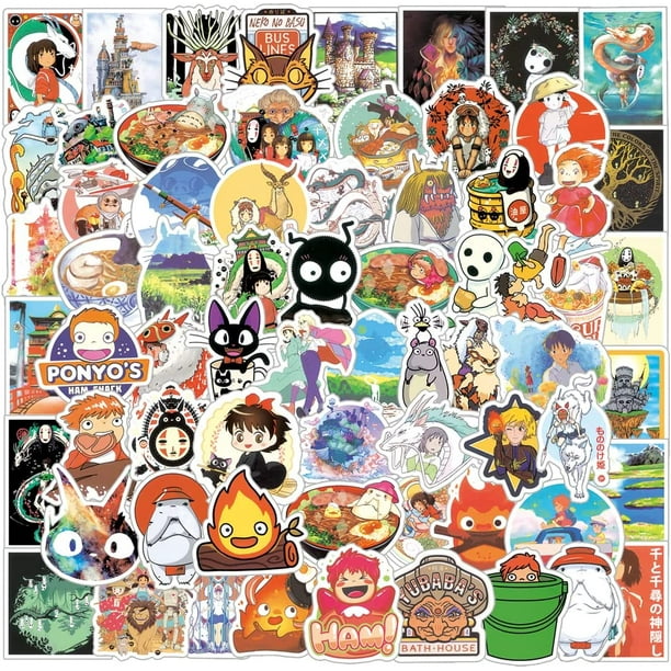 100Pcs Hayao Miyazaki Studio Ghibli Stickers Pack, Anime Cartoon Vinyl ...