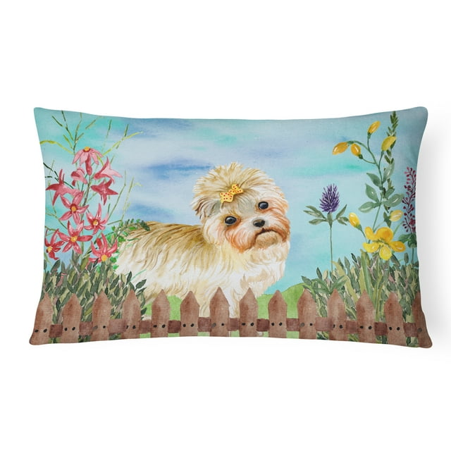 Carolines Treasures CK1230PW1216 Morkie Spring Canvas Fabric Decorative Pillow