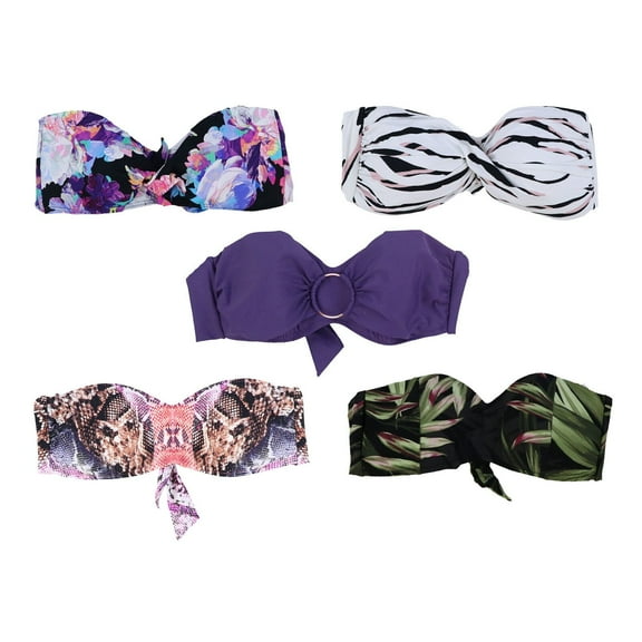 Bar III Women's Bandeau Bikini Swim Bathing Suit Top Strapless Swimsuit New