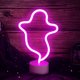 thumbnail image 5 of Letrero de neón con forma de fantasma de Halloween con base, letrero de luz LED, lámpara con forma de pila o alimentado por USB para fiestas, bares o decoración de habitaciones (rosa), 5 of 9