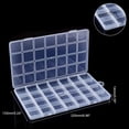 thumbnail image 4 of 4 Pack 28 Grids Organizer Box 22.5x13.3cm Transparent Plastic Organizers Storage Box Clear Washi Tape Organizer for DIY Nail Art Small Findings Parts Rhinestones Compartment: 3x3cm, 4 of 5