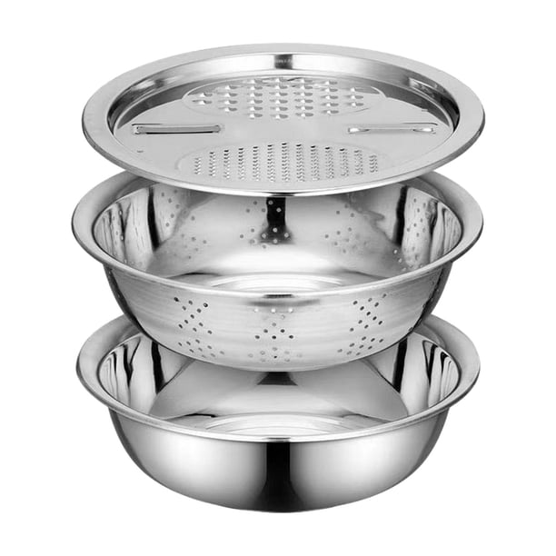 Rallador de jengibre 3 en 1: escurridor, utensilios de cocina para patatas con queso y jengibre 25cm