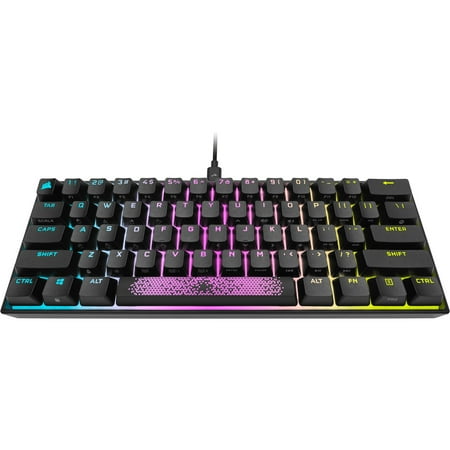 CORSAIR - K65 RGB Mini Wired 60% Mechanical Cherry MX SPEED Linear Switch Gaming Keyboard with PBT Double-Shot Keycaps - Black