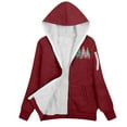 thumbnail image 4 of Ruimatai Women's Plus Size Fleece Hooded Jacket Long Sleeve Zip Up Sweater Warm Winter Casual Outerwear Christmas Fashion, 4 of 6