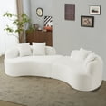 thumbnail image 4 of Newest ​Modern Curved Sofa 4-Seater - Teddy Velvet with Spring Support - Zero Assembly, Compact Packaging - Flexible Layout for Studios & Renters - Minimalist Living Essential​​, 4 of 7