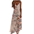 thumbnail image 2 of Drppepioner Robes Femmes Chic Mode Femmes Été Décontracté Uni Col en V Camis Sans Manches Longue Robe Multicolore 4(S), Grande Taille Liquidation, 2 of 5
