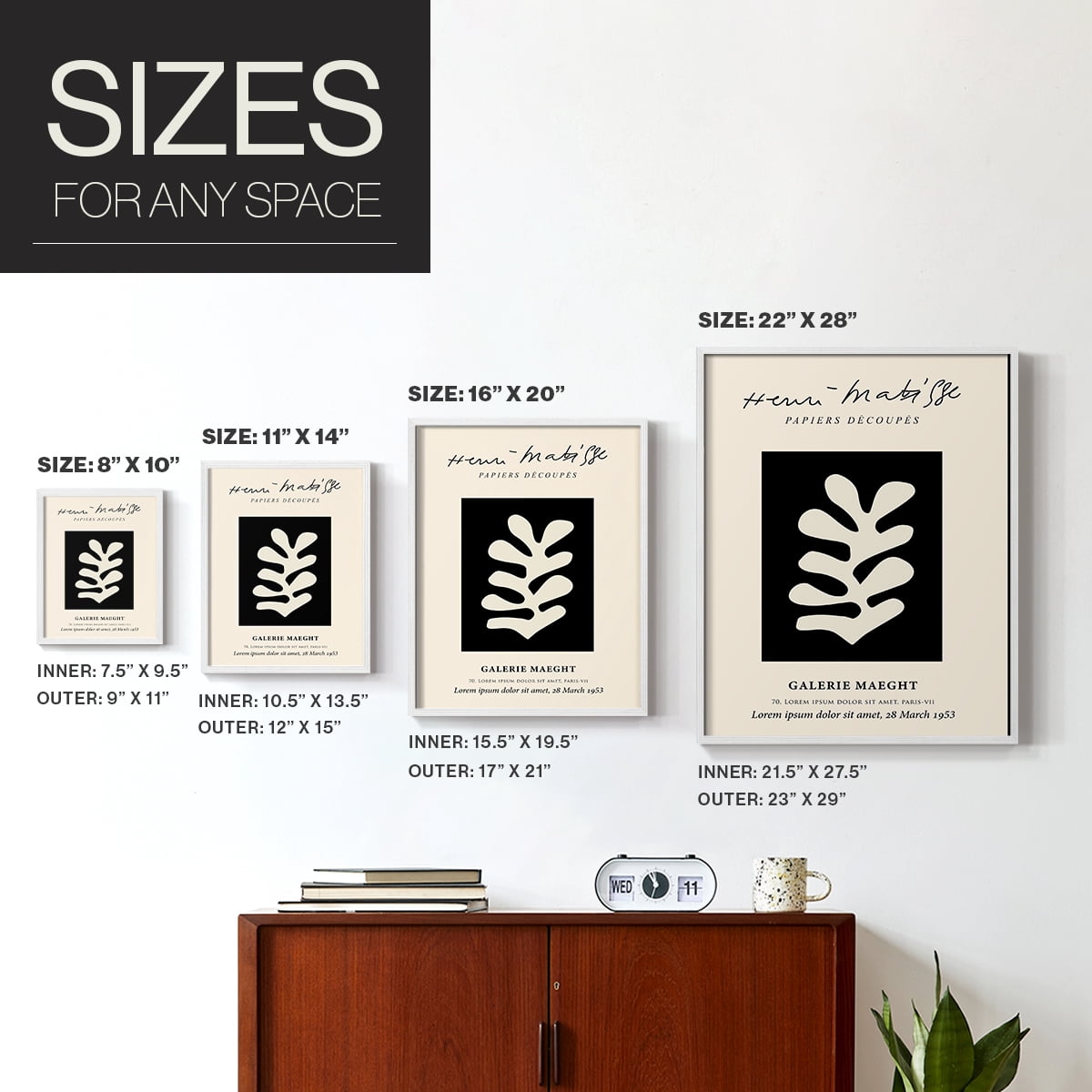 Matisse CL Framed Print in White Solid Wood 8 x 10 Framed Print