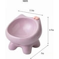 thumbnail image 3 of RimdGhov Cute Cat Food & Water Bowl Set - 2-Piece Handmade Ceramic Elevated Bowls, Pet Supplies (Beige + Purple), 3 of 15
