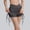 Gray, variant on SEMPAI Tennis Skirts for Women Elastic Waist Ruched Mini Skirt with Shorts Bodycon Skort Stretchy Side Drawstring Athletic Skirt