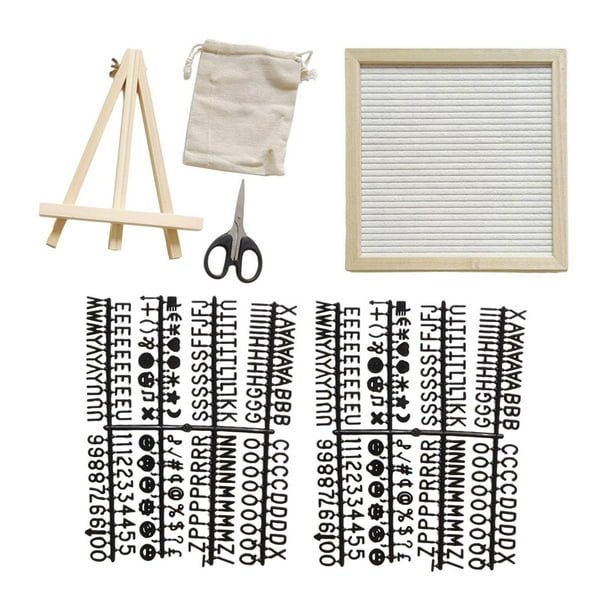 Tablero de letras de fieltro Tablero de mensajes intercambiable Tablón de anuncios rústico decorativo con Blanco