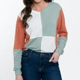 thumbnail image 4 of Elsie & Zoey Keegan Long Sleeve V-Neck Color Block Sweater for Women, 4 of 7