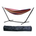 thumbnail image 4 of Happydeer Hammock Stand, Basics Double Hammock with Space Saving Metal Stand, Indoor Hammock Stand with Carrying Bag, Strong Load-Bearing, Striped Print, 100.39" x 34.65" x 38.19", 4 of 12