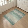 thumbnail image 3 of ODIKA 3'x5' Washable Area Rug Non-Slip, Flatweave, Easy Care Cream Gradient Ombre Herringbone Faded Zigzag Stripes Border for Hallway, Laundry Room, 3 of 7