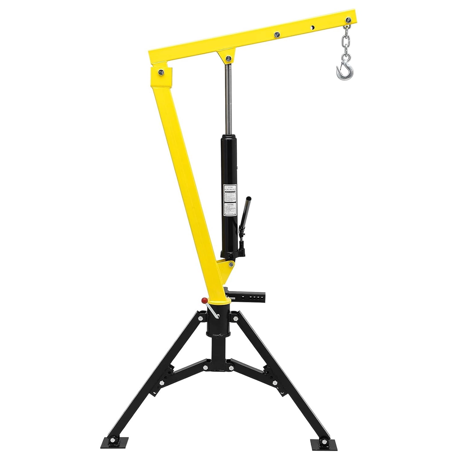 Telyswee 1000 lbs Truck Crane Hoist, Hydraulic Hitch-Mount with 500, 750 & 1000 lbs Boom Capacities for Lifting Goods in Construction, Yellow