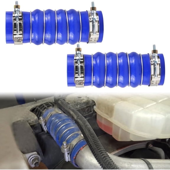 2PCS Silicone Upper Radiator Hoses with Clamps 2.5" ID Compatible with Kenworth Paccar Peterbilt Replaces F50-6308 28359