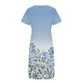 thumbnail image 5 of Patlollav Women Summer Dresses Casual Short Sleeve V-Neck Print Loose Dress, 5 of 6