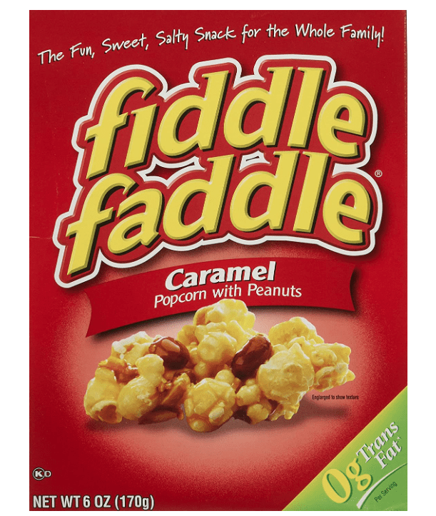 fiddle faddle Carmel Popcorn with peanuts 6 boxes 6. oz each