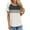 White, variant on ECZHAW Womens Summer Color Block Tops Casual Short Sleeve Crew Neck T Shirts,