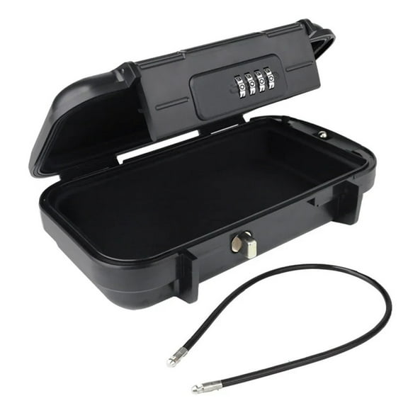 Portable Safe Box Travel Safe Box Large Capacity Security Lockbox Code Waterproof Key Lock Box with Removable Cable Handle ,Compact Design
