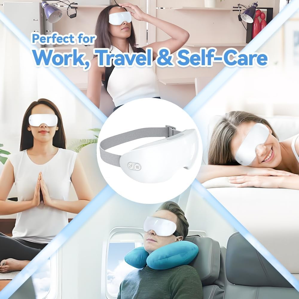 Steam Therapy Eye Mask, Hot/Cold Compress with Adjustable Temperature, USB Rechargeable, Soft Silicone for Dry Eyes, Migraine Relief & Spa Relaxation, Portable Sleep Mask for Travel