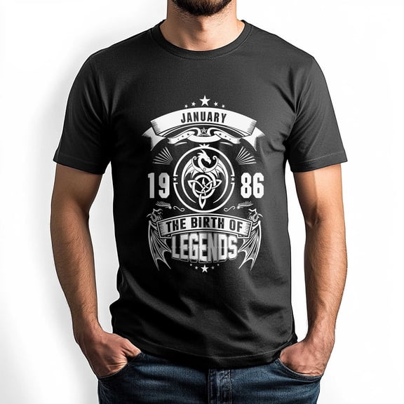 January 1986 The Birth of Legends T-Shirt - Celebrated Birthday Tee for Men